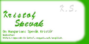 kristof spevak business card